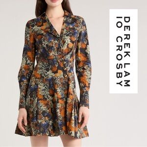 NWT - Derek Lam 10 Crosby - Laney Long Sleeve Mini Shirt Dress - Size 4